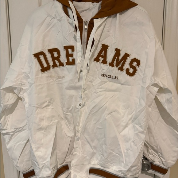 No Brand Other - White and Brown 'DREAMS' Jacket